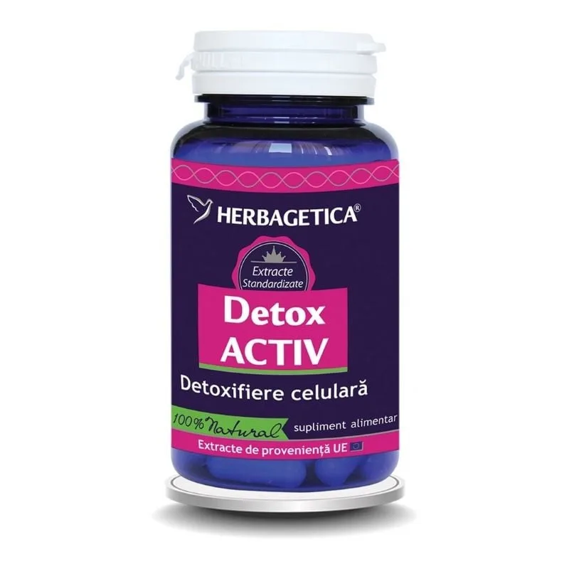 Detox activ , 120 capsule, Herbagetica — preț și oferte