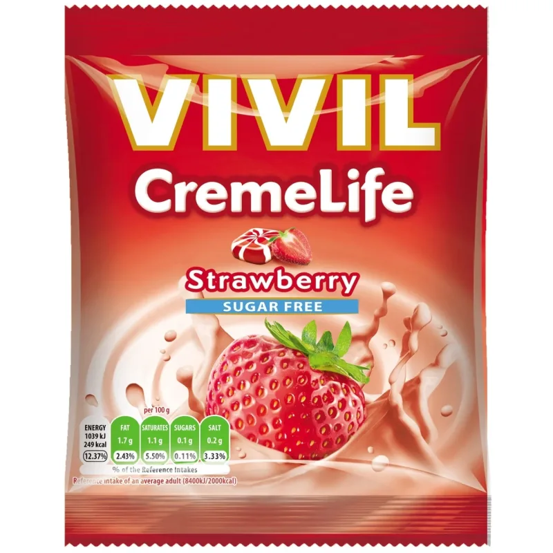 Căpșuni, dropsuri, 60g, Vivil — preț și oferte