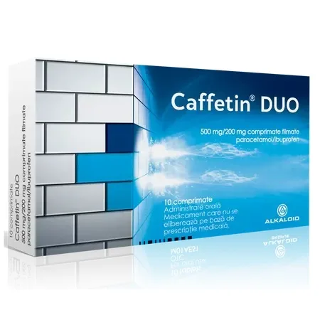 Caffetin Duo, 500mg/200mg, 10 comprimate, Alkaloid — preț și oferte