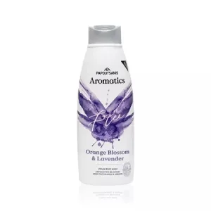 Gel de dus Aromatics Free cu parfum de flori de portocal si lavanda, 600ml, Papoutsanis