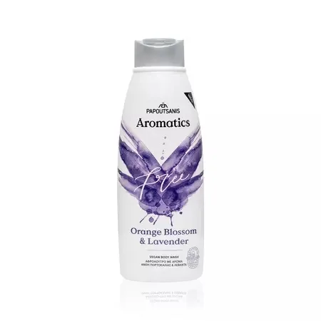 Gel de dus Aromatics Free cu parfum de flori de portocal si lavanda, 600ml, Papoutsanis — preț și oferte