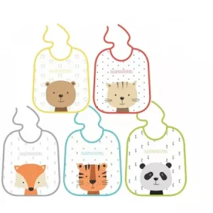 BABY NOVA Set 5 bavete din bumbac, cu interior impermeabil, 33103