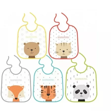BABY NOVA Set 5 bavete din bumbac, cu interior impermeabil, 33103 — preț și oferte