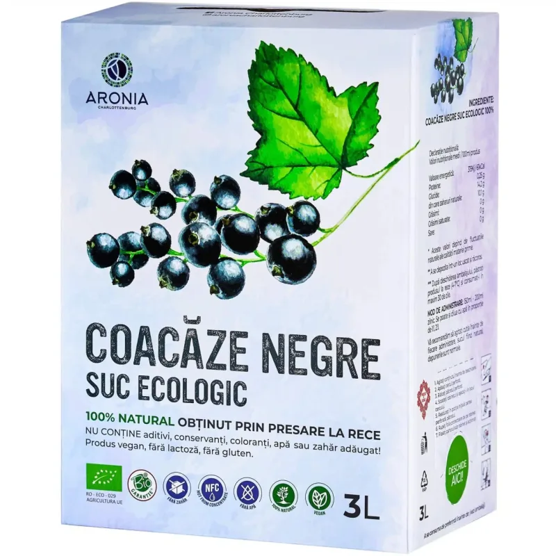 Suc de coacaze negre eco, 3l, Aronia Charlottenburg — preț și oferte