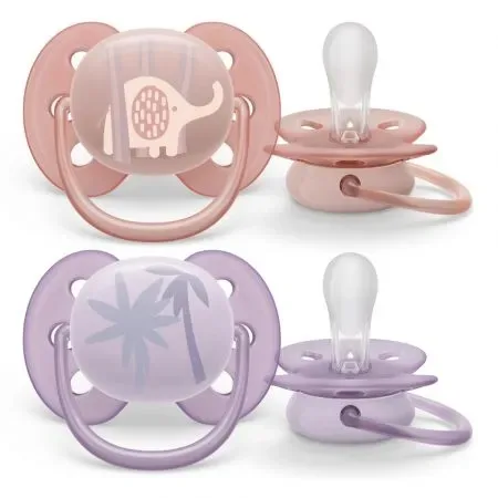 Suzete Ultra Soft 0-6 luni, Roz si Mov cu Desen, SCF091/09, 2 bucati, Philips Avent — preț și oferte