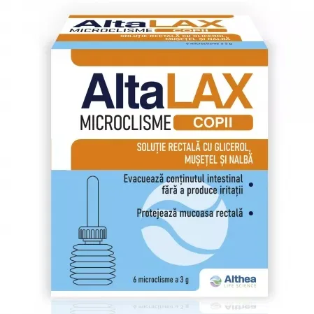 Microclisme pentru copii AltaLAX, 6 bucati, Althea ALTHEA LIFE SCIENCE — preț și oferte