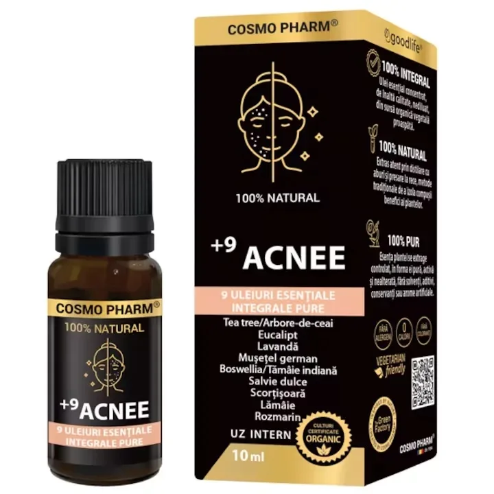 Ulei esential +9 Acnee, 10ml, Cosmopharm — preț și oferte