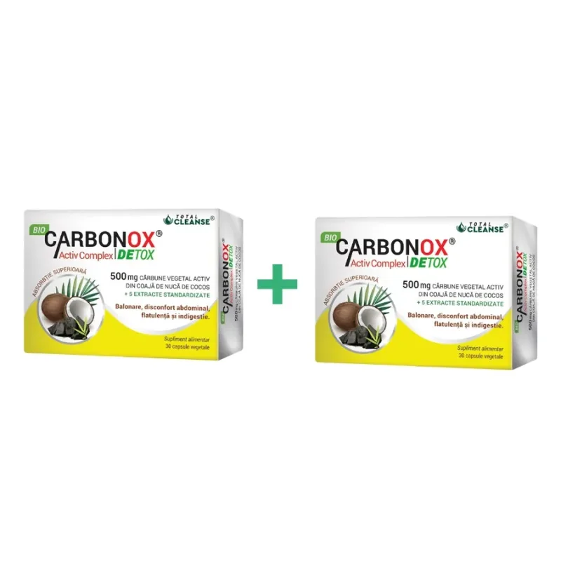 BioCarbonox Activ Complex Detox, 30 + 30 capsule, Cosmopharm — preț și oferte