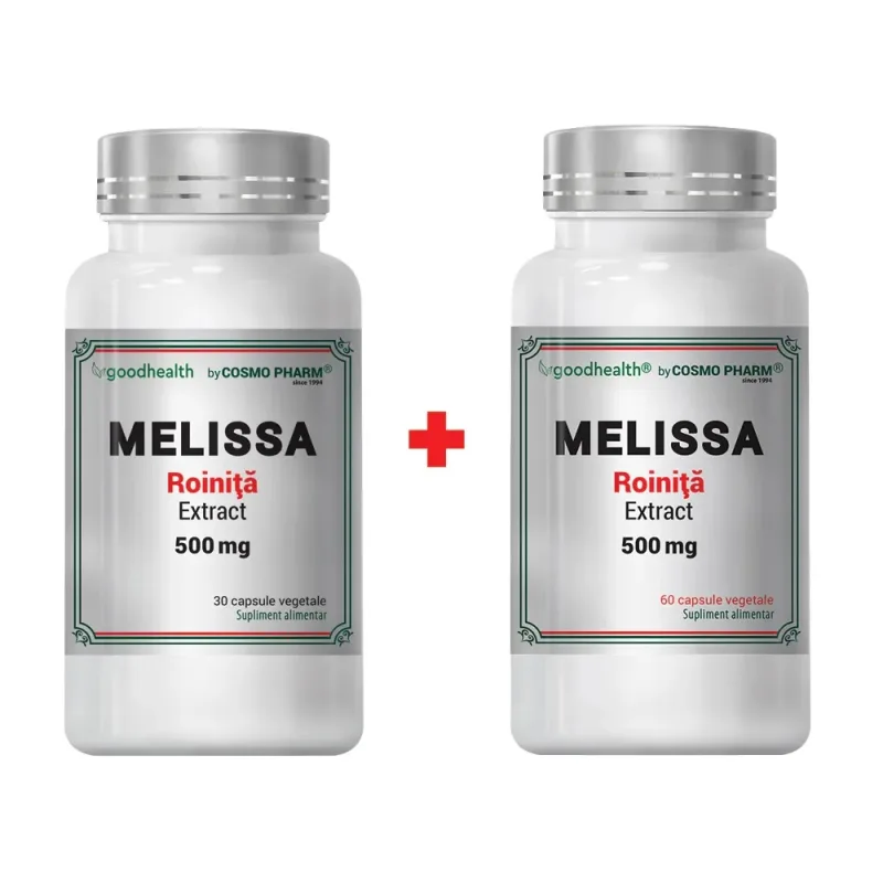 Pachet Melissa Extract, 500mg, 60 + 30 capsule cadou, Cosmopharm — preț și oferte