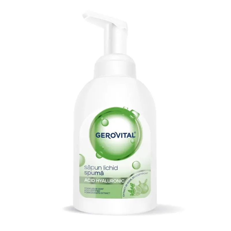 Sapun lichid spuma cu Acid hialuronic, 300ml, 1446, Gerovital — preț și oferte