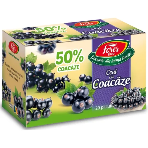 Ceai cu 50% coacaze, 20 plicuri, Fares — preț și oferte