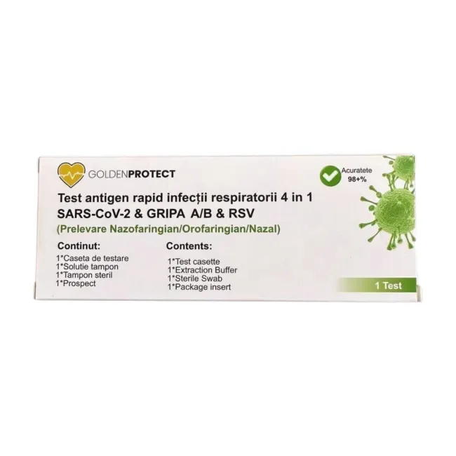 Test Combo Gripa A/B + Covid 19 + RSV (virus sincitial), 1 bucata, Golden Protect — preț și oferte