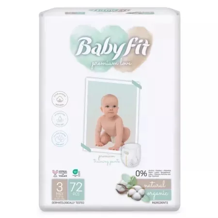 Scutece Bio Midi Jumbo, nr. 3, 4-9kg, 72 bucati, 668, Babyfit — preț și oferte