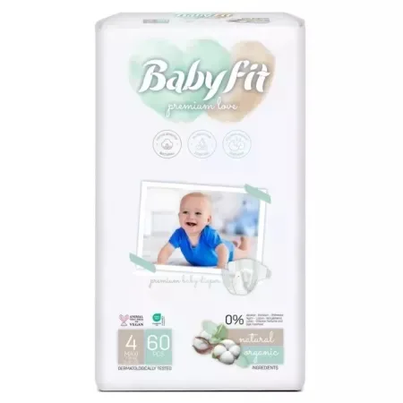 Scutece Bio Maxi Jumbo, nr. 4, 7-14kg, 60 bucati, 675, Babyfit — preț și oferte