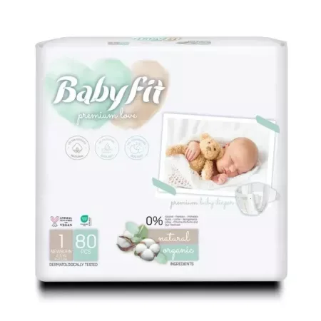 Scutece Bio Newborn nr. 1, 2-5kg, Jumbo, 80 bucati, 644, Babyfit — preț și oferte