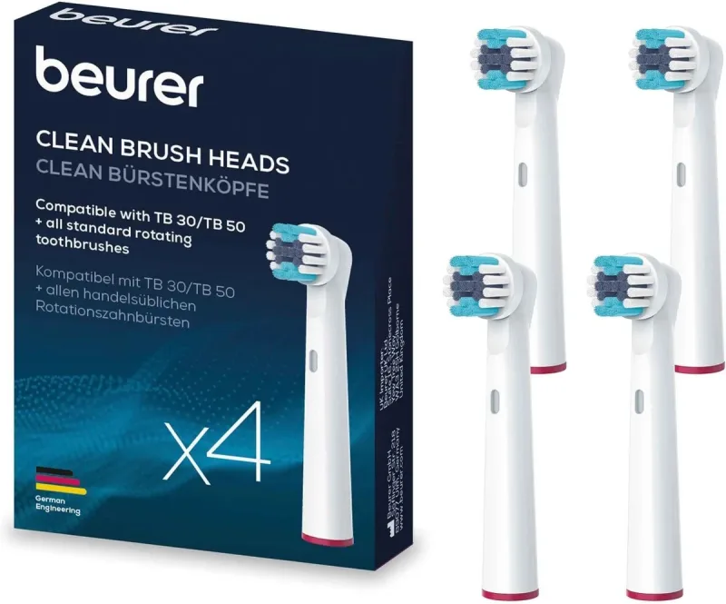 Rezerve pentru periuta de dinti electrica TB30/50 Clean, 4 bucati, Beurer — preț și oferte