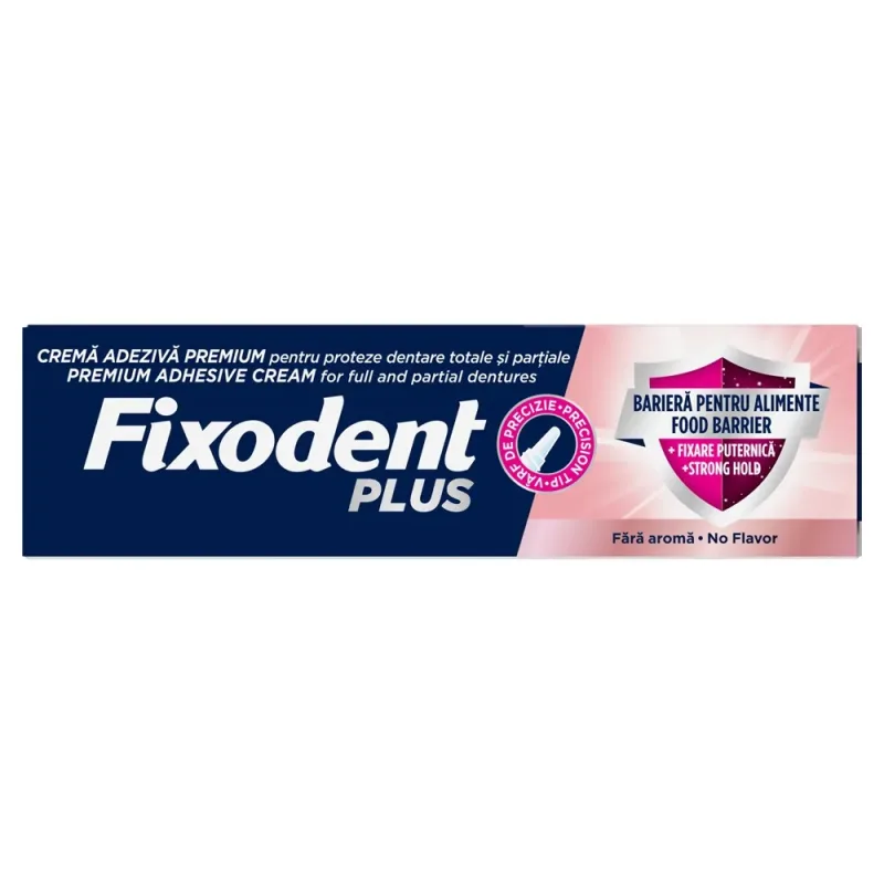 Adeziv pentru proteza dentara Fixodent Plus Food Barrier fara aroma, 40g, P&G Procter&Gamble — preț și oferte