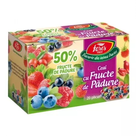 Ceai din fructe de padure 50%, 20 plicuri, Fares — preț și oferte