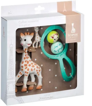 Set cadou Girafa Sophie cu zornaitoare swing si breloc, +0 luni, 010324, Vulli