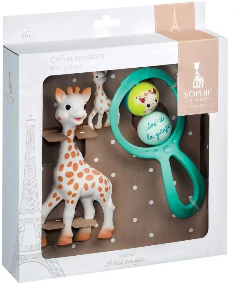 Set cadou Girafa Sophie cu zornaitoare swing si breloc, +0 luni, 010324, Vulli — preț și oferte
