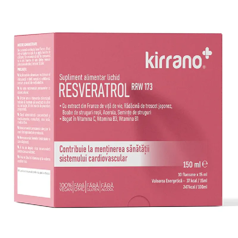 Resveratrol RRW173, 10 flacoane*15 ml, Kirrano — preț și oferte