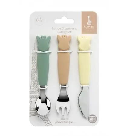 Set 3 tacamuri cu maner din silicon Girafa Sophie, 010005, Vulli — preț și oferte