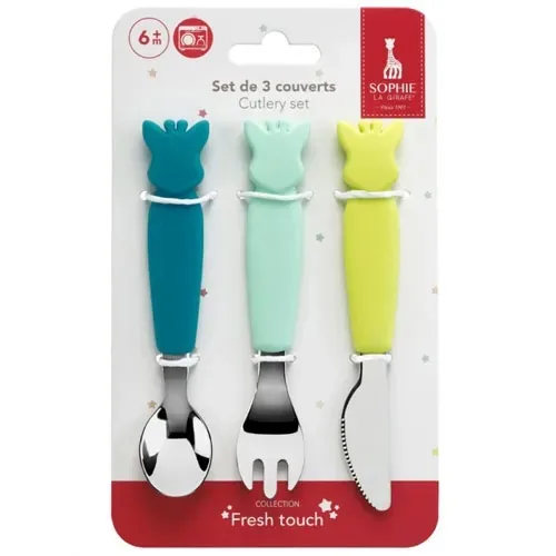 Set 3 tacamuri cu maner din silicon Girafa Sophie, Fresh Touch, 480007, Vulli — preț și oferte