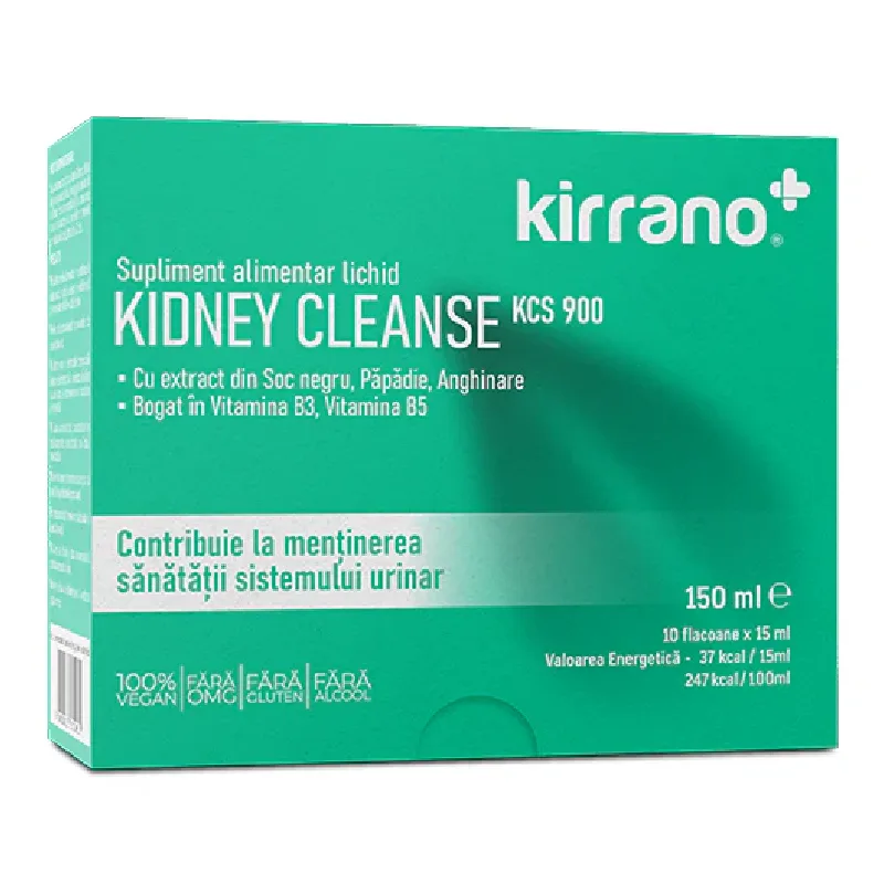 Kidney Cleanse KCS900, 10 flacoane*15 ml, Kirrano — preț și oferte