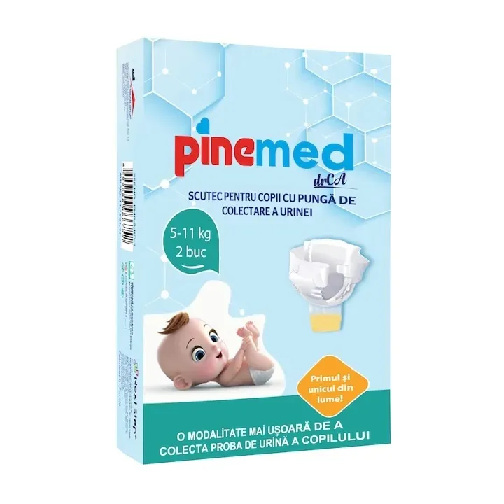 Scutec pentru copii cu punga de colectare urina PineMed, marimea M, 5-11kg, 2 bucati, Next Step — preț și oferte