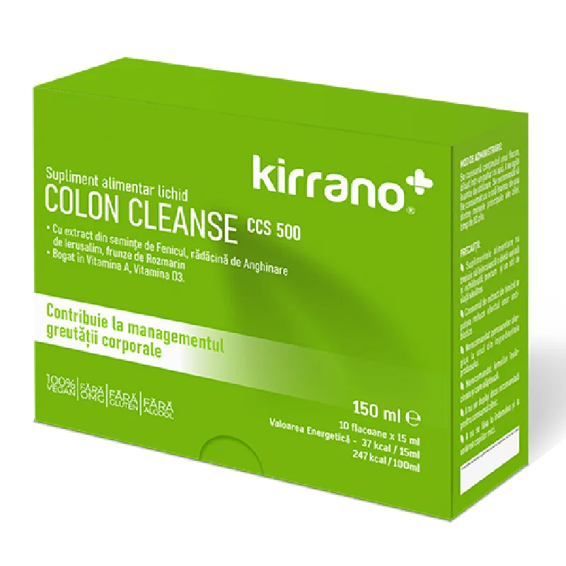Colon Cleanse CCS500,10 flacoane*15 ml, Kirrano — preț și oferte