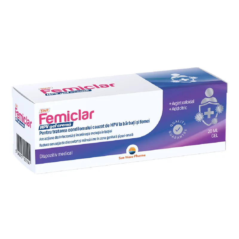 Gel vaginal Femiclar HPV, 20 ml, Sun Wave Pharma — preț și oferte