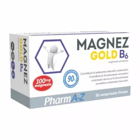 Magnez Gold B6, 50 comprimate filmate, PharmA-Z — preț și oferte