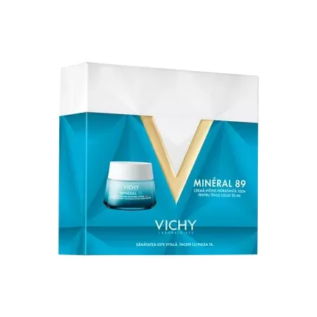 Pachet Crema Mineral 89 intens hidratanta 72h pentru ten uscat, 50ml + Crema de noapte Liftactiv HA, 15ml, Vichy VICHY LABORATOIRES — preț și oferte