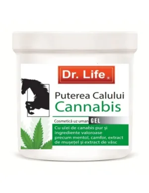 Gel puterea calului cu ulei de canabis, 250ml, Dr. Life