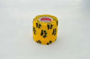 Bandaj autoadeziv 5cm x 4,5m, galben Paws, Copoly