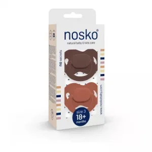 Set suzete pentru bebelusi +18luni, Ciocolata & Caramiziu, 2 bucati, Nosko Baby