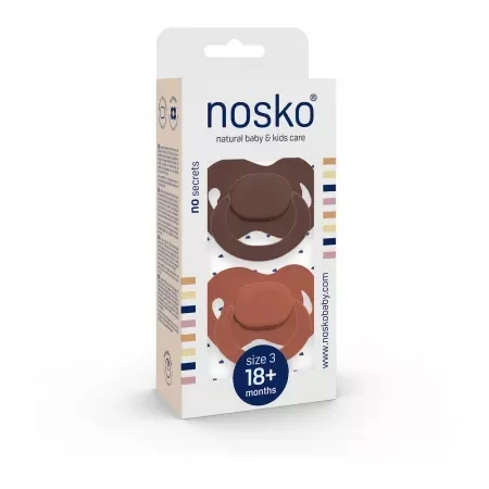 Set suzete pentru bebelusi +18luni, Ciocolata & Caramiziu, 2 bucati, Nosko Baby — preț și oferte