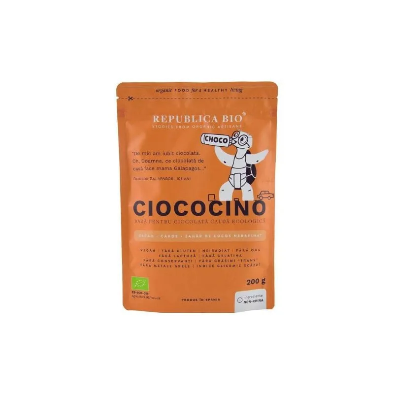 Ciococino baza pentru ciocolata calda ecologica, 200g, Republica BIO — preț și oferte
