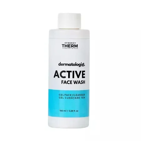 Gel de curatare pentru ten sensibil Active Face Wash Dermatologist, 100ml, Synergy Therm — preț și oferte