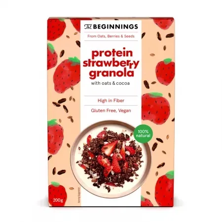 Granola cu capsuni, 200g, The Beginnings — preț și oferte