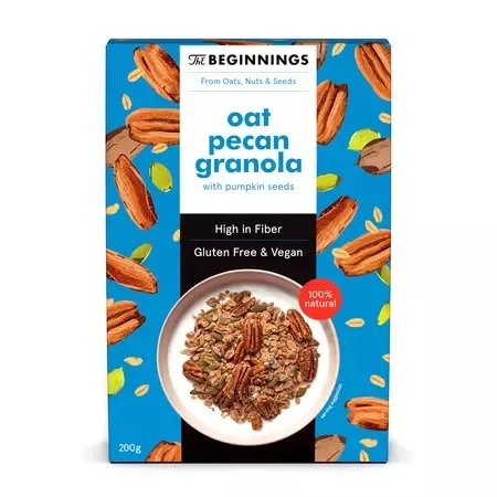 Granola cu ovaz si nuci pecan, 200g, The Beginnings — preț și oferte