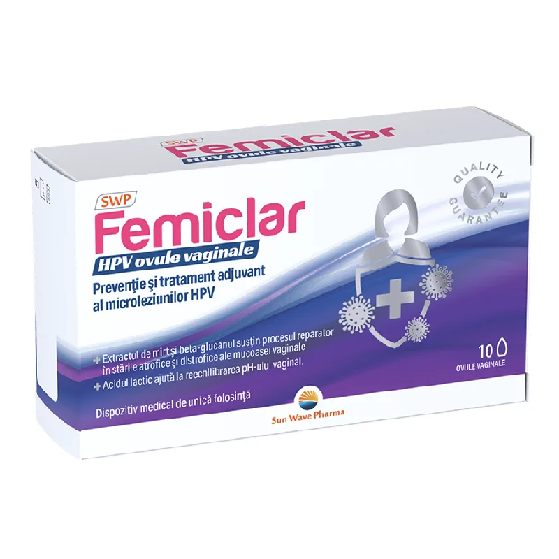 Femiclar HPV, 10 ovule, Sun Wave Pharma — preț și oferte