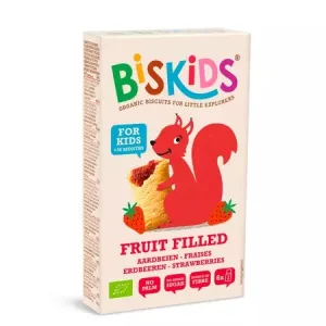 Biscuiti Biskids cu umplutura de capsuni ECO, 120g, Belkorn