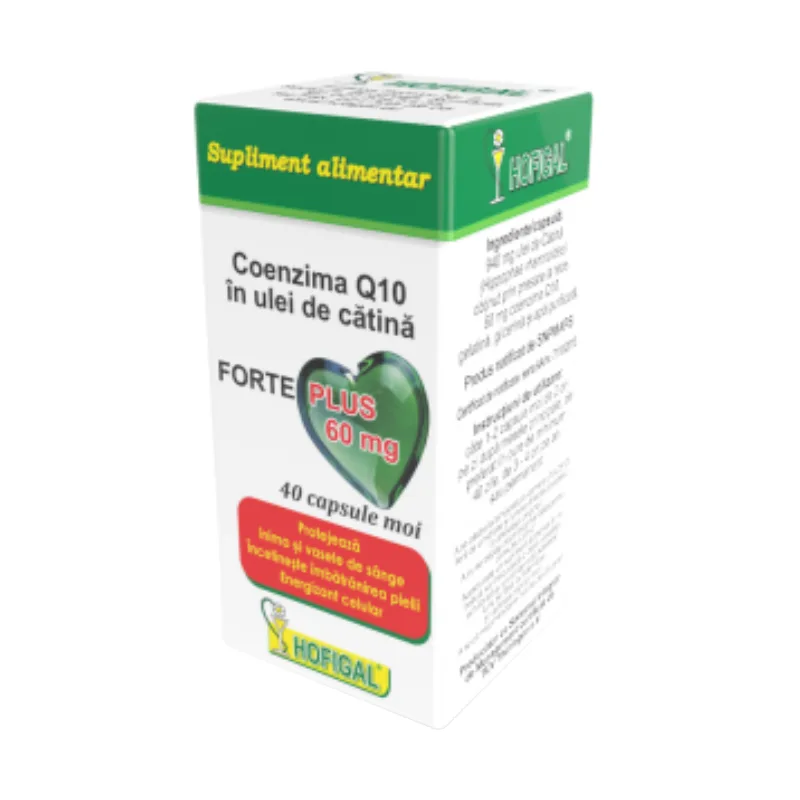 Coenzima Q10 in ulei de catina Forte Plus 60mg, 40 capsule, Hofigal — preț și oferte