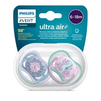 Suzete din silicon Ultra Air Roz/Albastru, 6-18l, 2 bucati, SCF085/61, Avent PHILIPS AVENT — preț și oferte