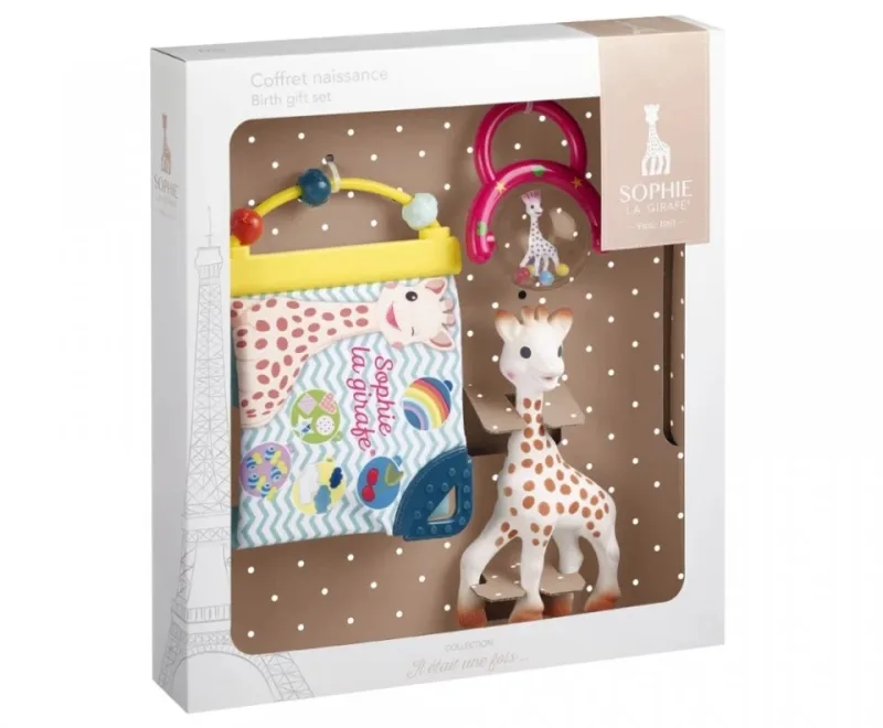 Set cadou cu girafa Sophie, Zornaitoare si carticica cu activitati, +0L, 010325, Vulli — preț și oferte