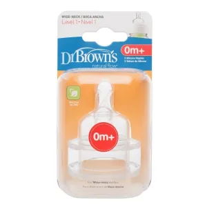 Tetina din silicon pentru gat larg, nivelul 1, 0luni+, 2 bucati, WN1201, Dr. Browns