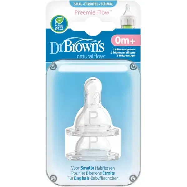 Tetine cu gat ingust din silicon prematuri, 2 bucati, 292, Dr Browns — preț și oferte