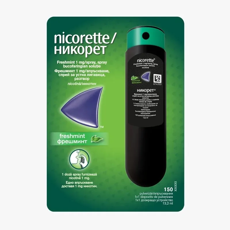 Nicorette FreshMint spray bucofaringian 1mg/spray,13ml, Kenvue — preț și oferte