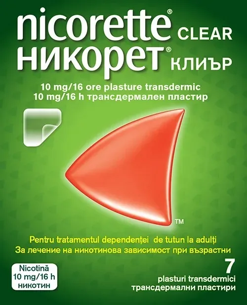 Nicorette Clear 10mg/16h, 7plasturi transdermici, Kenvue — preț și oferte